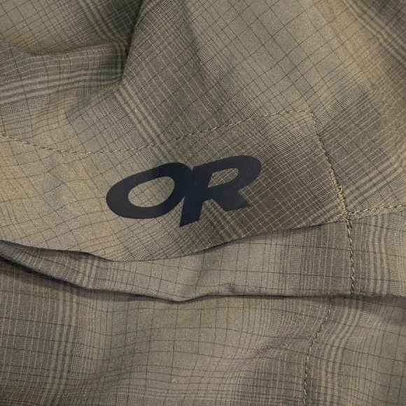 Outdoor‎ Research Mens Button Up Shirt Medium Plaid Green Hiking Travel - Picture 10 of 16